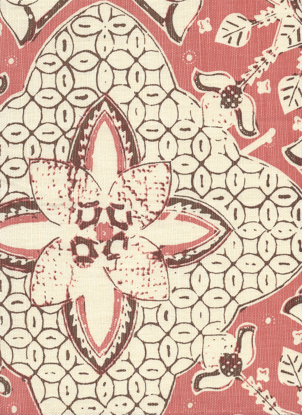 New Batik Salmon New Brown on Tint fabric by China Seas