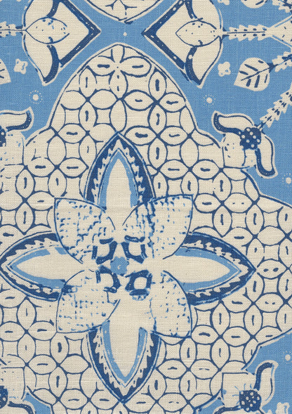 New Batik French Blue Navy on Tan fabric by China Seas