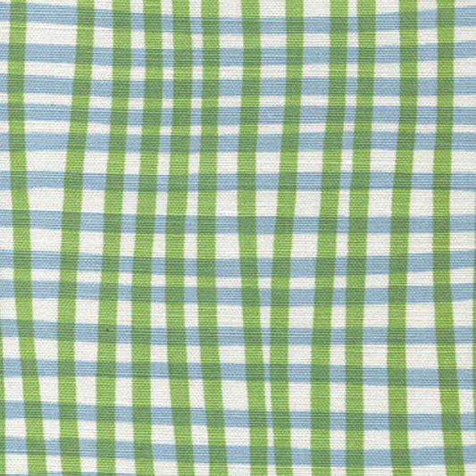 New Country Check Blue Green fabric by Alan Campbell
