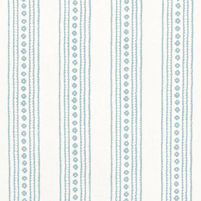 New Haven Stripe Fabric by Thibaut in Spa Blue (F910612)