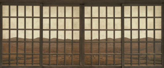 New Japanese Window mural by Coordonné in Sunrise, flat pattern view