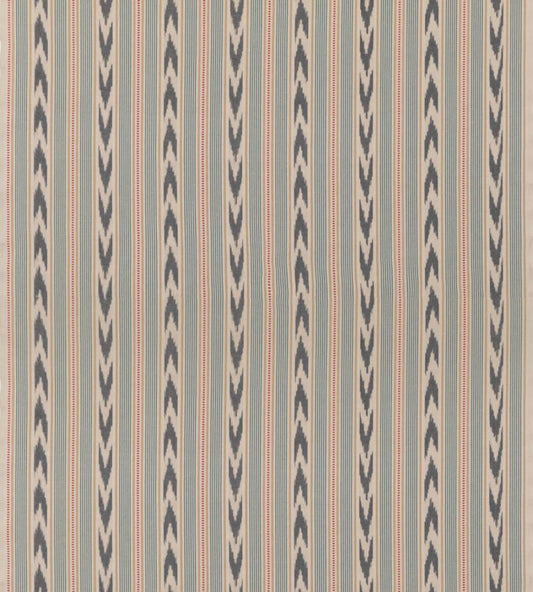 Newport Stripe Fabric by Mulberry Home Blue/Red