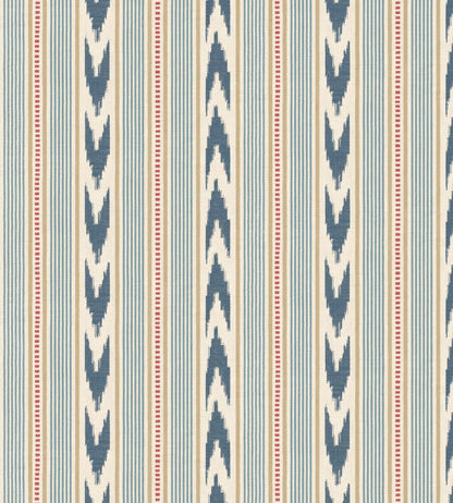 Newport Stripe Wallpaper by Mulberry Home Blue/Red