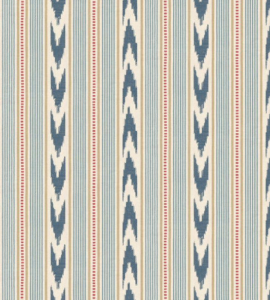 Newport Stripe Wallpaper by Mulberry Home Blue/Red