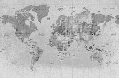 Newspaper Map mural by Coordonné in Black, flat pattern view