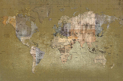 Newspaper Map mural by Coordonné in Color, flat pattern view