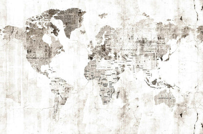 Newspaper Map mural by Coordonné in Sepia, flat pattern view