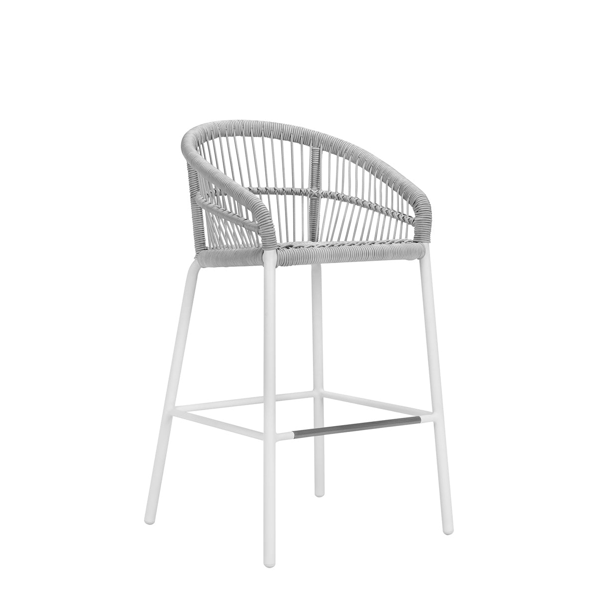 Nexus Barstool With Arms by JANUS et Cie in Talc/White Opal