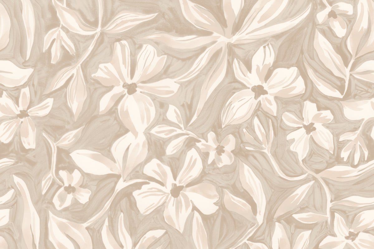 Nigella Beige mural by Hovia