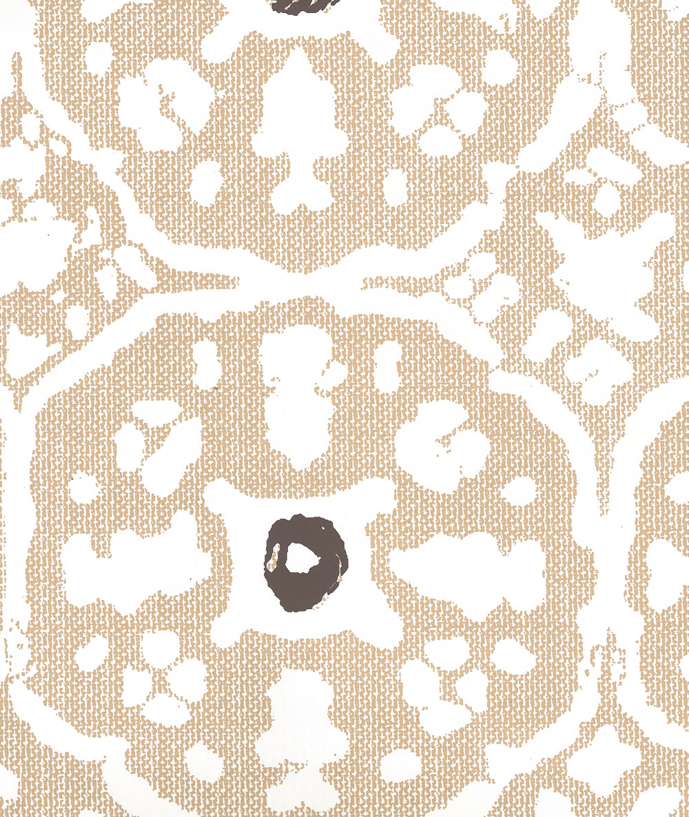 Nitik Grande Camel Brown on Almost White wallpaper by China Seas