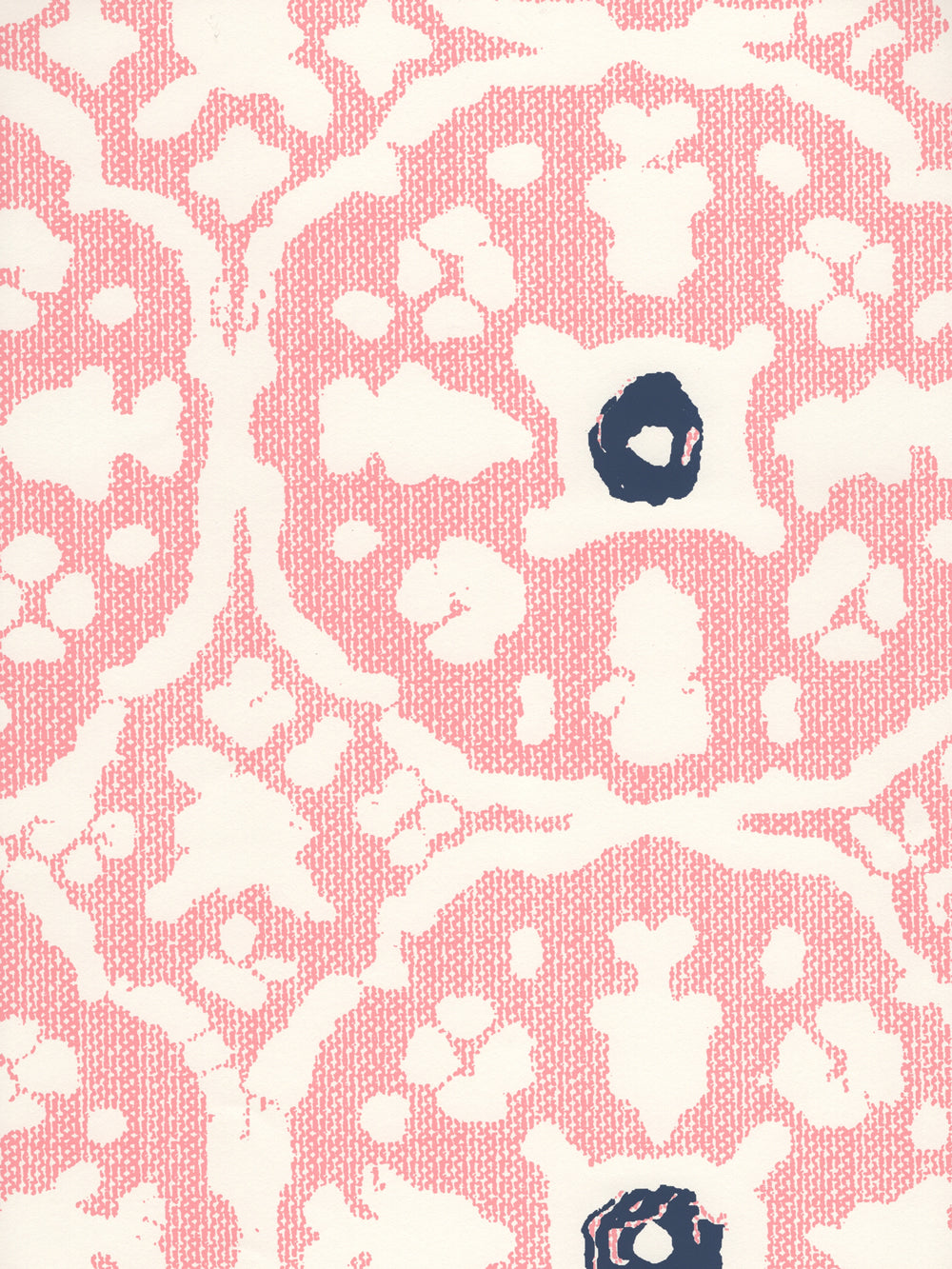 Nitik Grande Pink Navy on Almost White wallpaper by China Seas