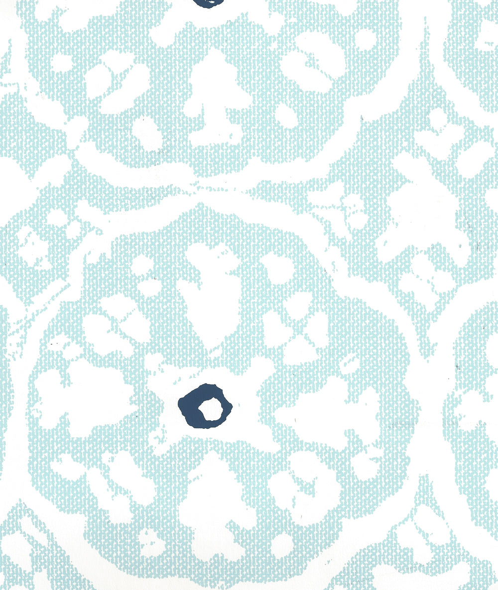 Nitik Grande Sky Navy on Almost White wallpaper by China Seas