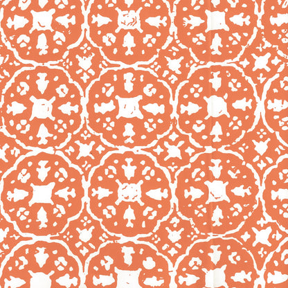 Nitik II Orange on Almost White wallpaper by China Seas