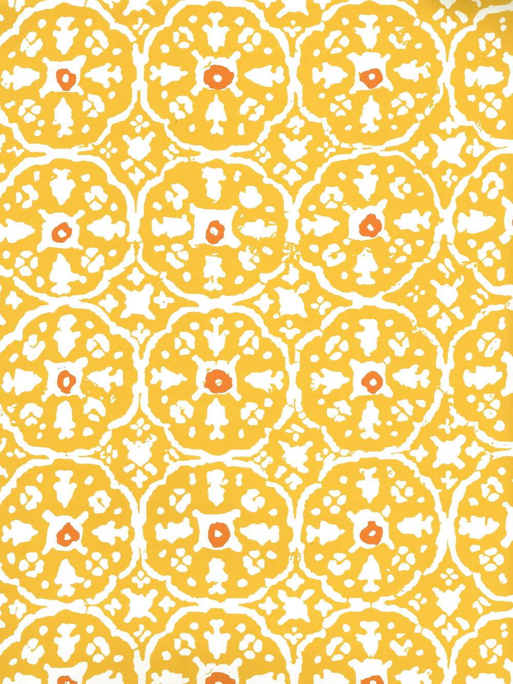 Nitik II New Yellow Salmon on Almost White wallpaper by China Seas