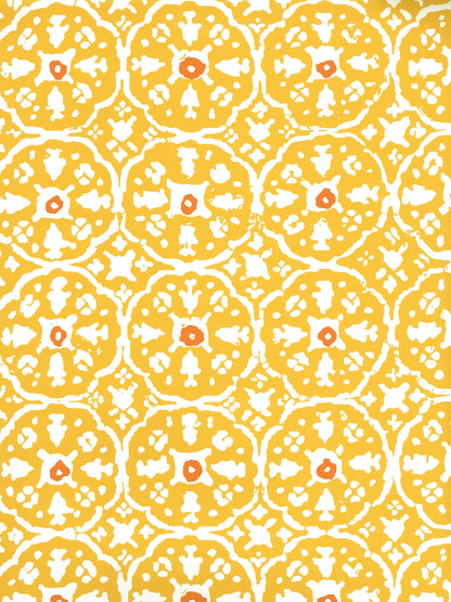 Nitik II New Yellow Salmon on Almost White wallpaper by China Seas