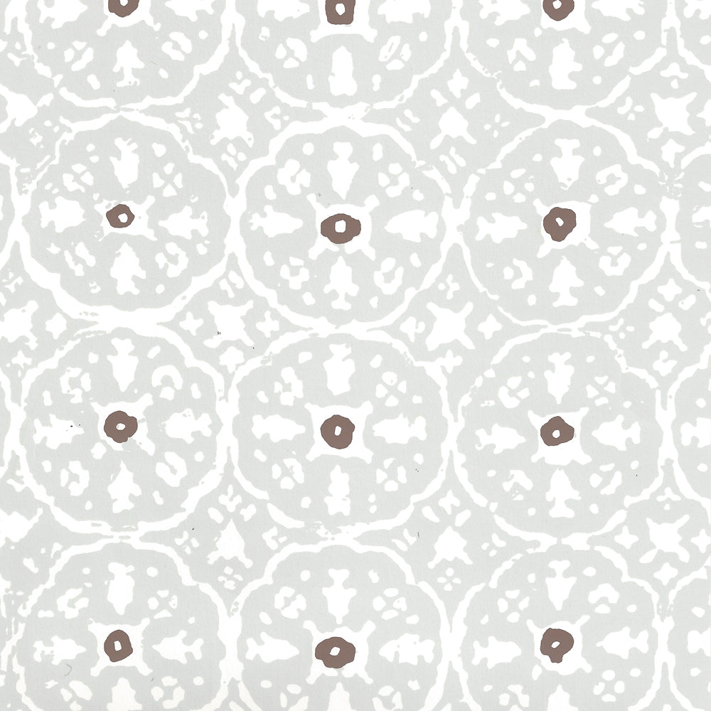 Nitik II Gray Brown on Almost White wallpaper by China Seas