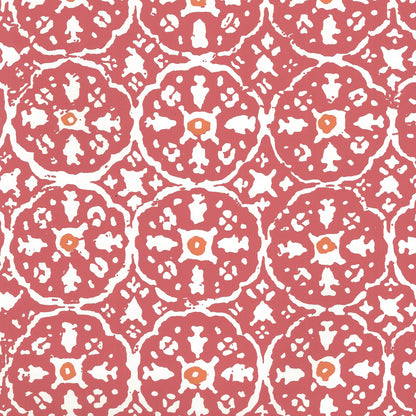 Nitik II New Shrimp Orange on Almost White wallpaper by China Seas