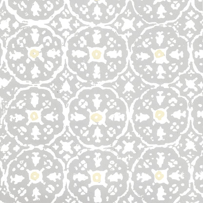 Nitik II Polar Gray Cream on White wallpaper by China Seas