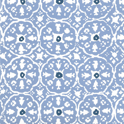 Nitik II French Blue Navy on White wallpaper by China Seas