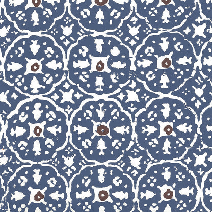 Nitik II Navy Brown on Almost White wallpaper by China Seas