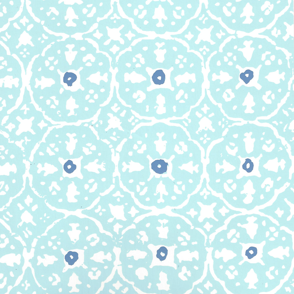 Nitik II New Blue Blue on Almost White wallpaper by China Seas