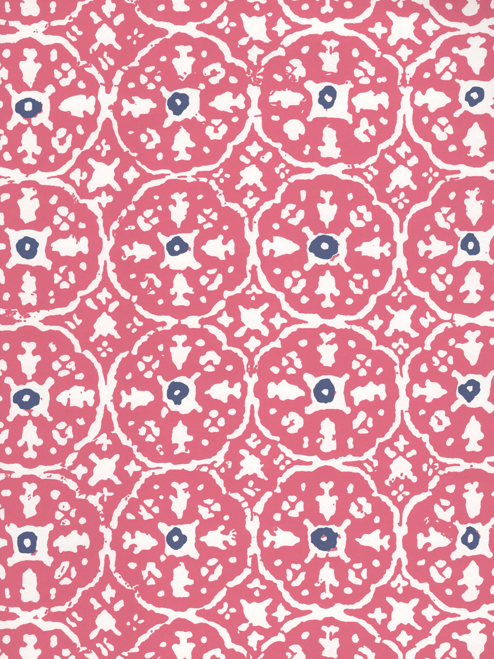 Nitik II Magenta Navy on White wallpaper by China Seas