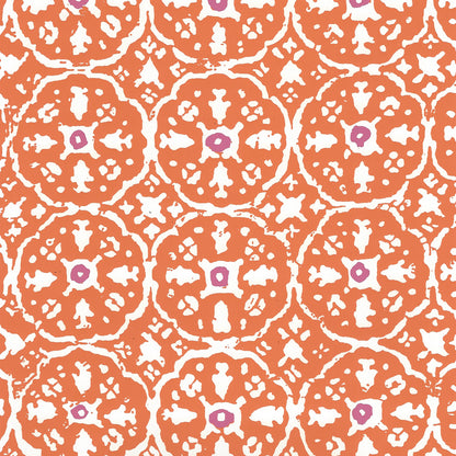 Nitik II Orange Magenta on Almost White wallpaper by China Seas