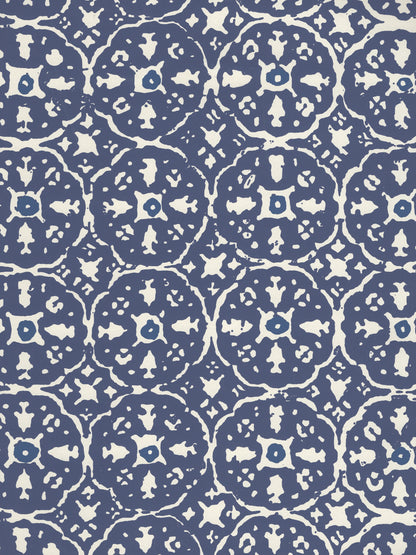 Nitik II New Navy No Dot on Almost White wallpaper by China Seas