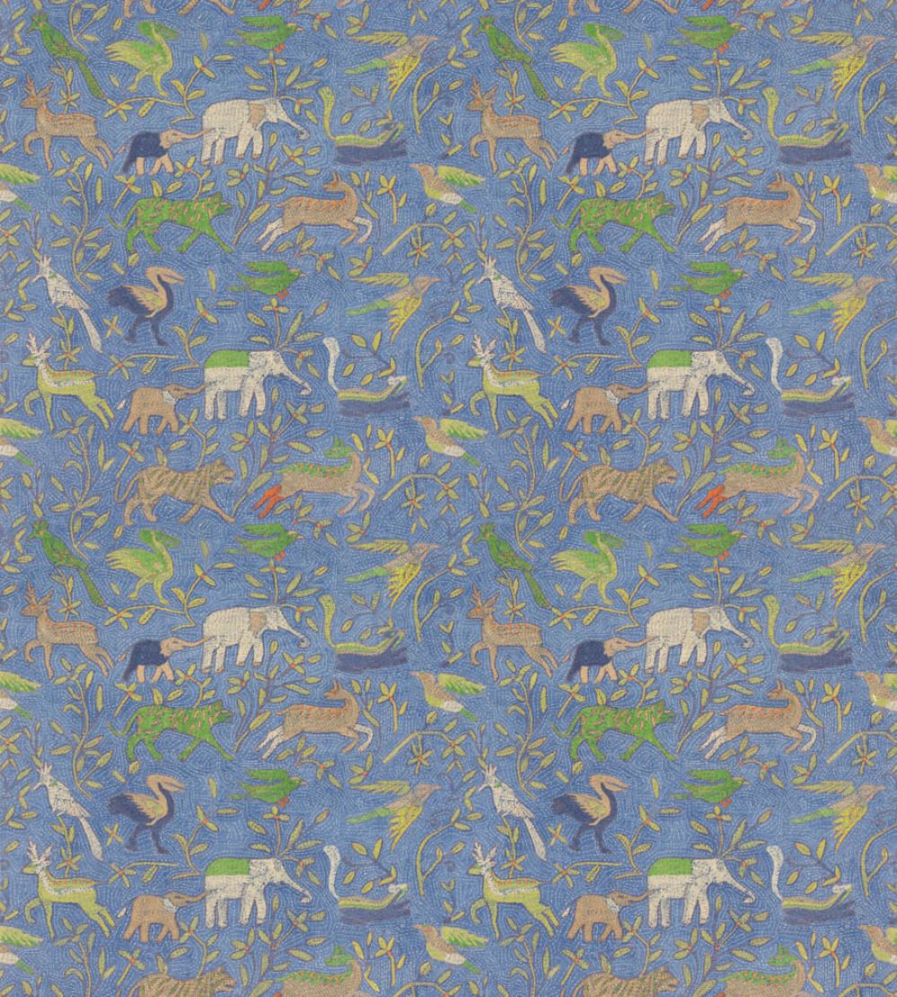 Noah's Ark Fabric by GP & J Baker Blue