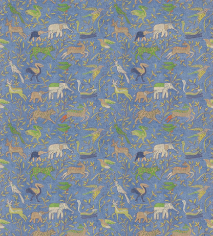 Noah's Ark Fabric by GP & J Baker Blue