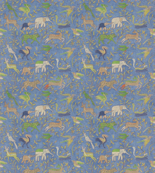 Noah's Ark Fabric by GP & J Baker Blue