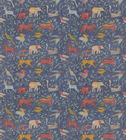 Noah's Ark Fabric by GP & J Baker Indigo