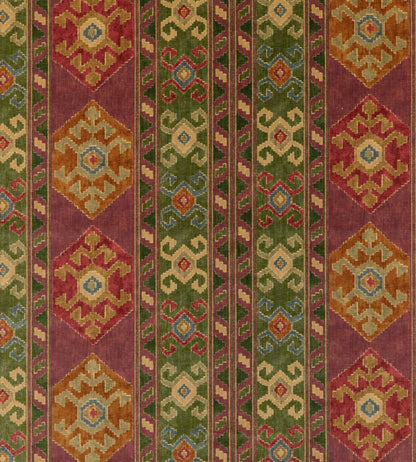 Nomad Velvet Fabric by Mulberry Home Plum/Green