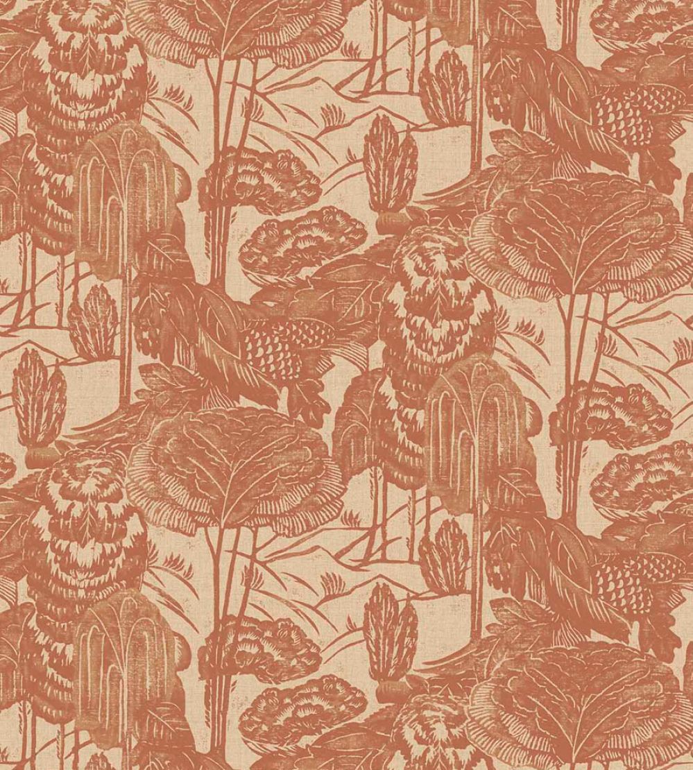 Nostalgic Evergreen Wallpaper by Eijffinger Orange/Terracotta