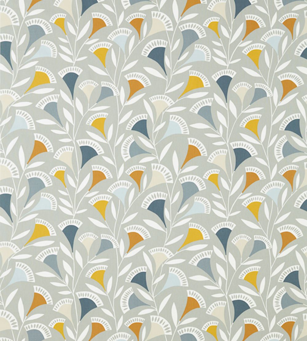 Noukku Fabric by Scion Dandelion / Butterscotch / Charcoal