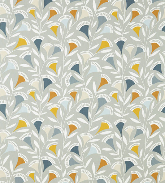 Noukku Fabric by Scion Dandelion / Butterscotch / Charcoal