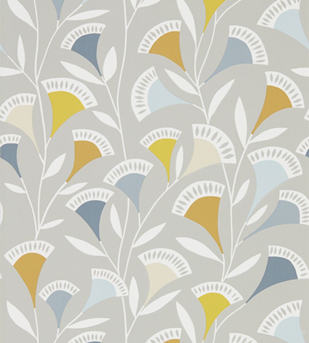 Noukku Wallpaper by Scion Dandelion / Butterscotch / Charcoal