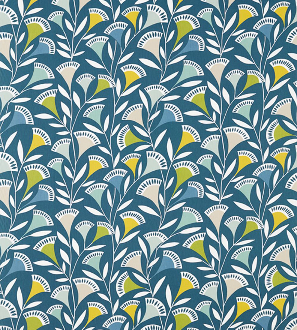 Noukku Fabric by Scion Mist / Kiwi / Midnight