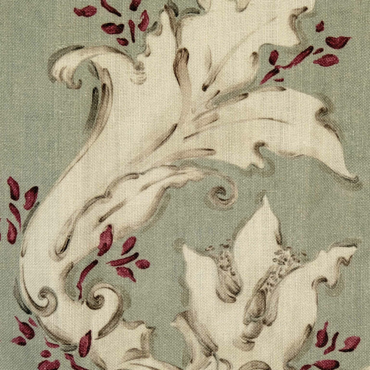 Nouveau fabric by Coordonné in Alga, shown in a styled room