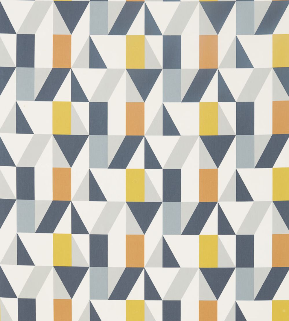 Nuevo Fabric by Scion Dandelion / Charcoal / Brick