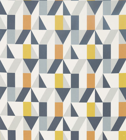 Nuevo Fabric by Scion Dandelion / Charcoal / Brick