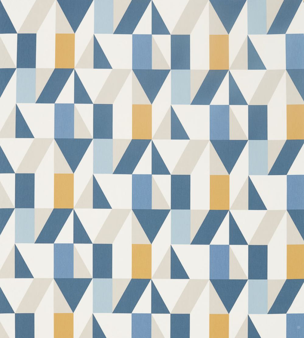 Nuevo Fabric by Scion Indigo / Slate / Satsuma
