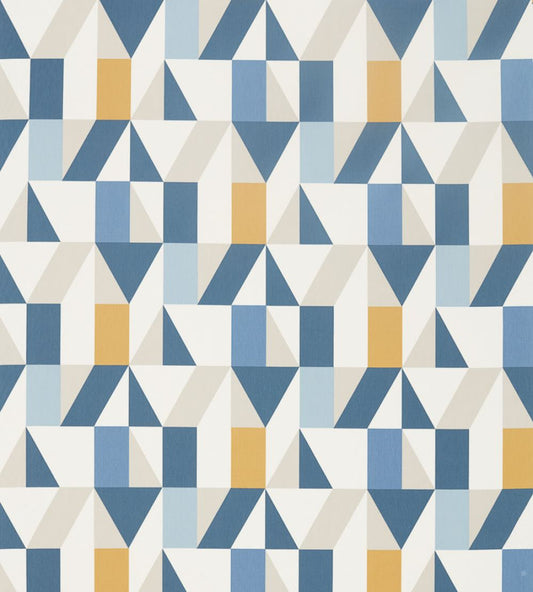 Nuevo Fabric by Scion Indigo / Slate / Satsuma