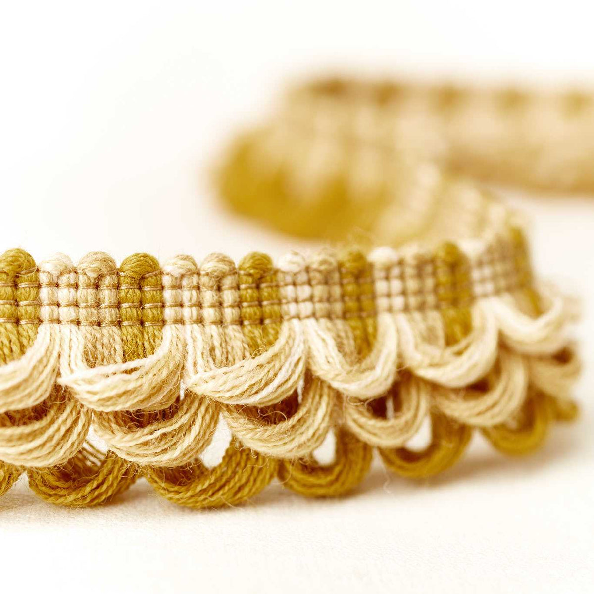 Nunwick Triple Loop Mustard trim by Sanderson