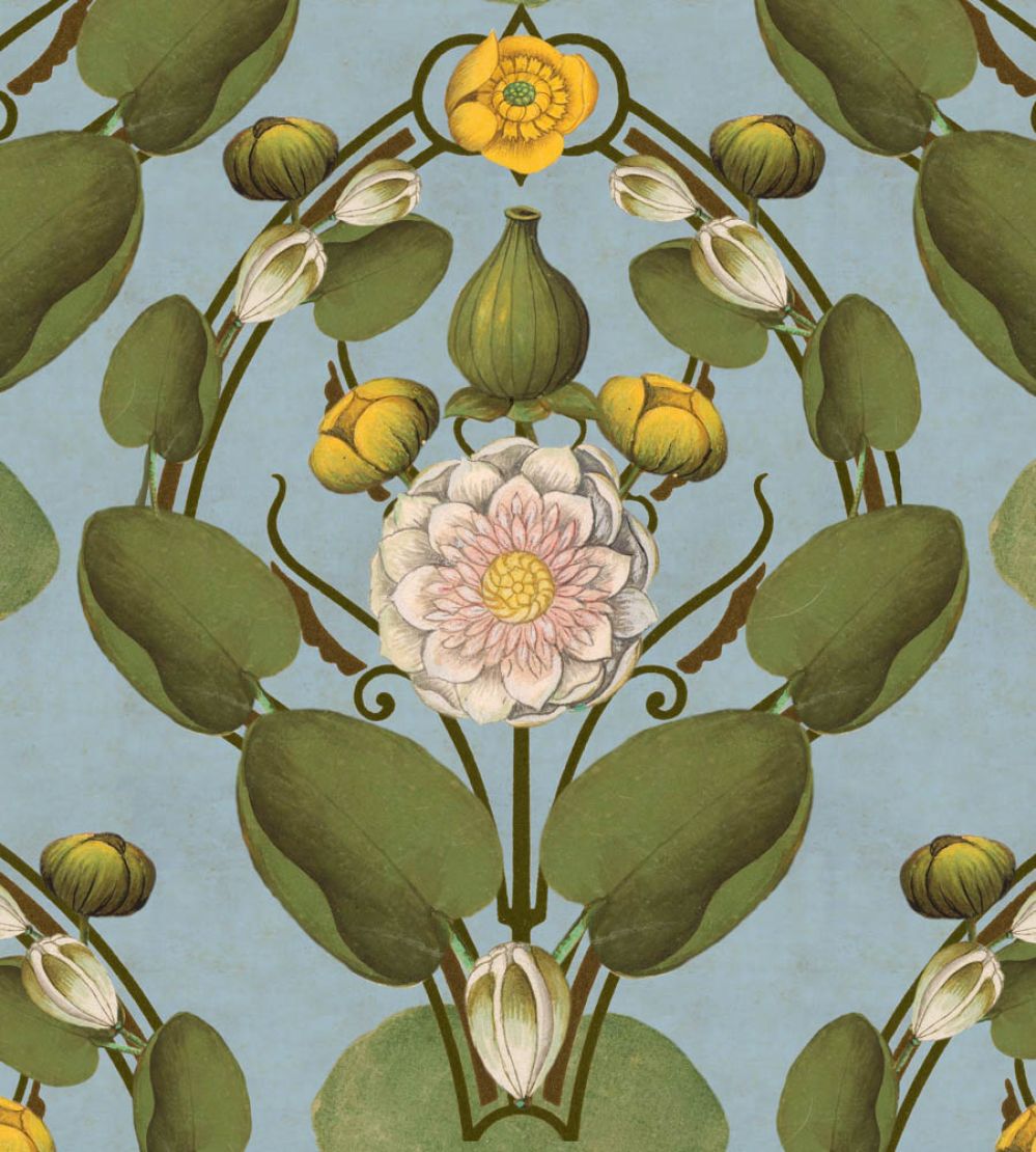 Nymphaea Wallpaper by MINDTHEGAP Powder Blue