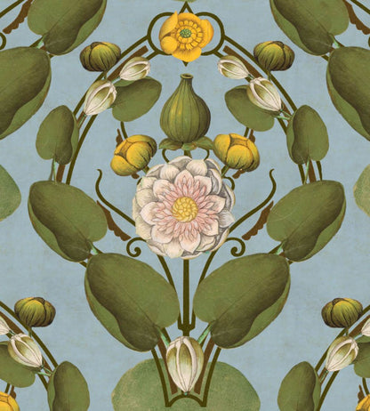 Nymphaea Wallpaper by MINDTHEGAP Powder Blue