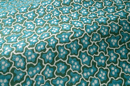 Nympheas Outdoor Fabric by Le Manach in Aqua (L4007002)