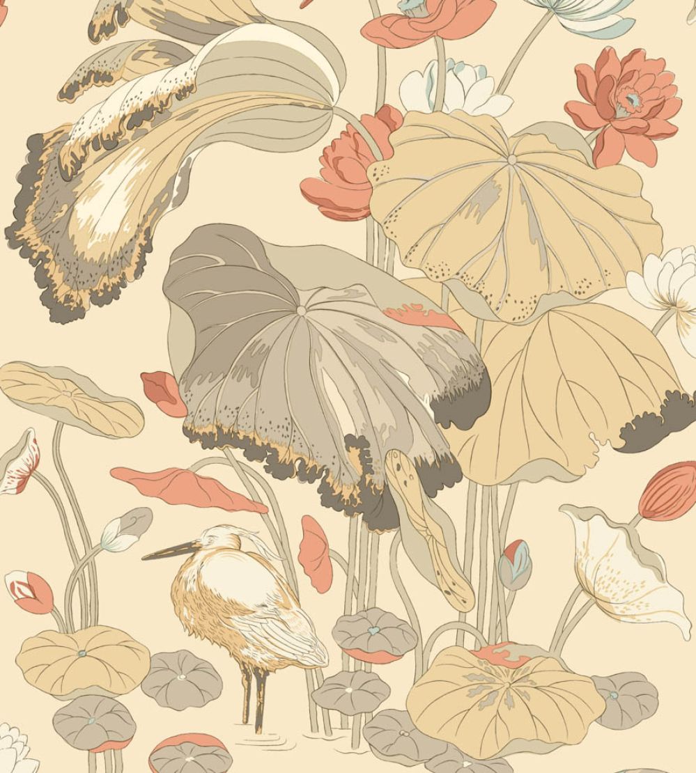 Nympheus Wallpaper by GP & J Baker Parchment/Blush