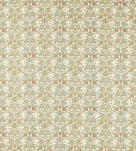 Oak & Blossom Fabric by Morris & Co Chestnut/Primrose
