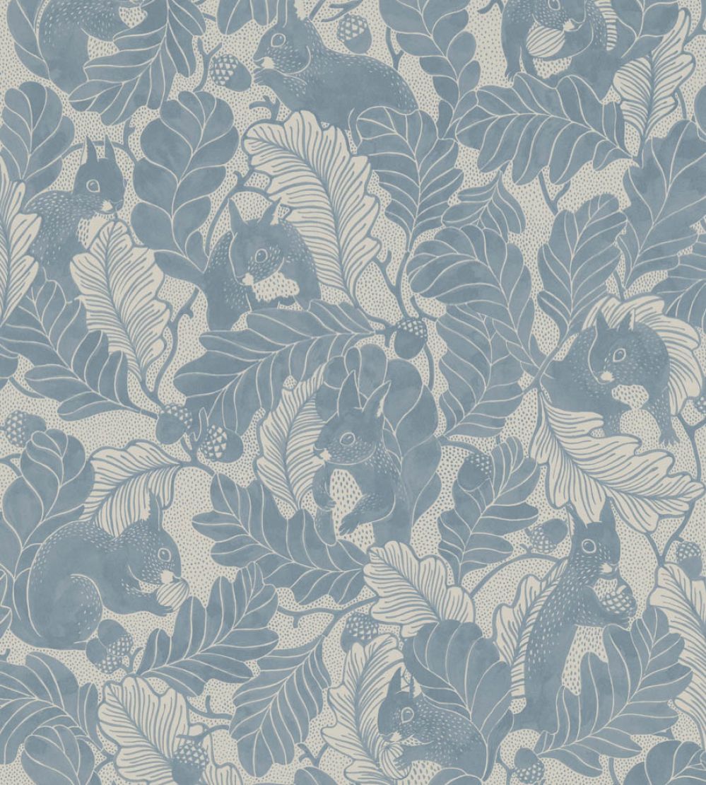 Oak Tree Tails Wallpaper by Langelid Von Bromssen Washed Denim